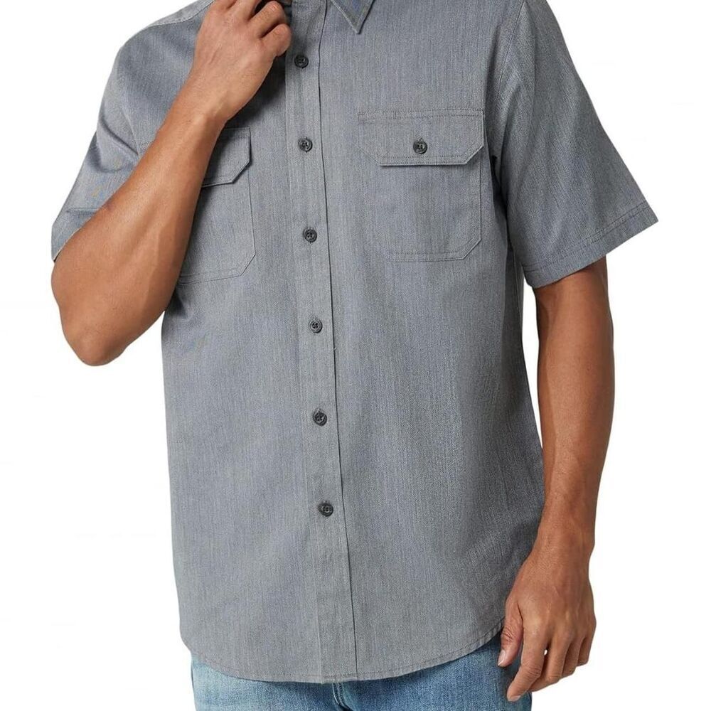 Wrangler cotton Grey button-up shirt XL - New without tags | Summer button down - Picture 1 of 8